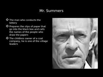 Characterization of Mr Summers in The Lottery .
